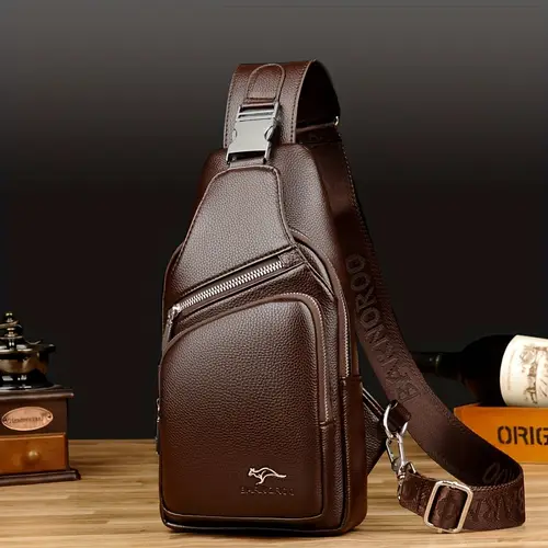 high end luxury leather mens vintage leather chest bag large capacity shoulder bag with multi pockets closure ideal for daily commuting travel stylish durable large bag for travel travel bag large new in men