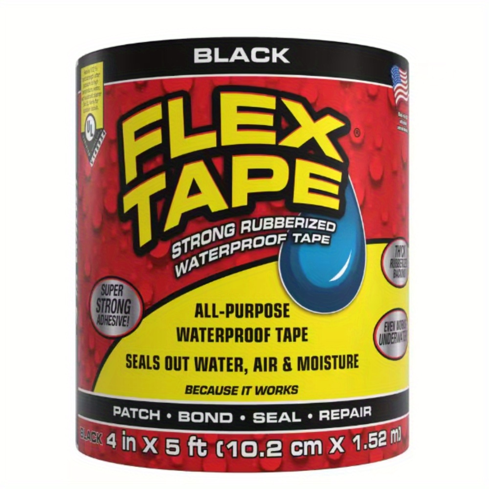 

Black 4 In. X 5 Ft. Strong Rubberized Waterproof Tape