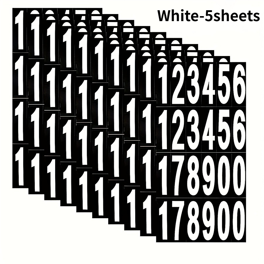 TEMU 120pcs/5sheets 3inch Large Digital Stickers, Self-adhesive Office Stickers, Suitable For Offices, Schools, And Homes, Used For Mailbox And Door
