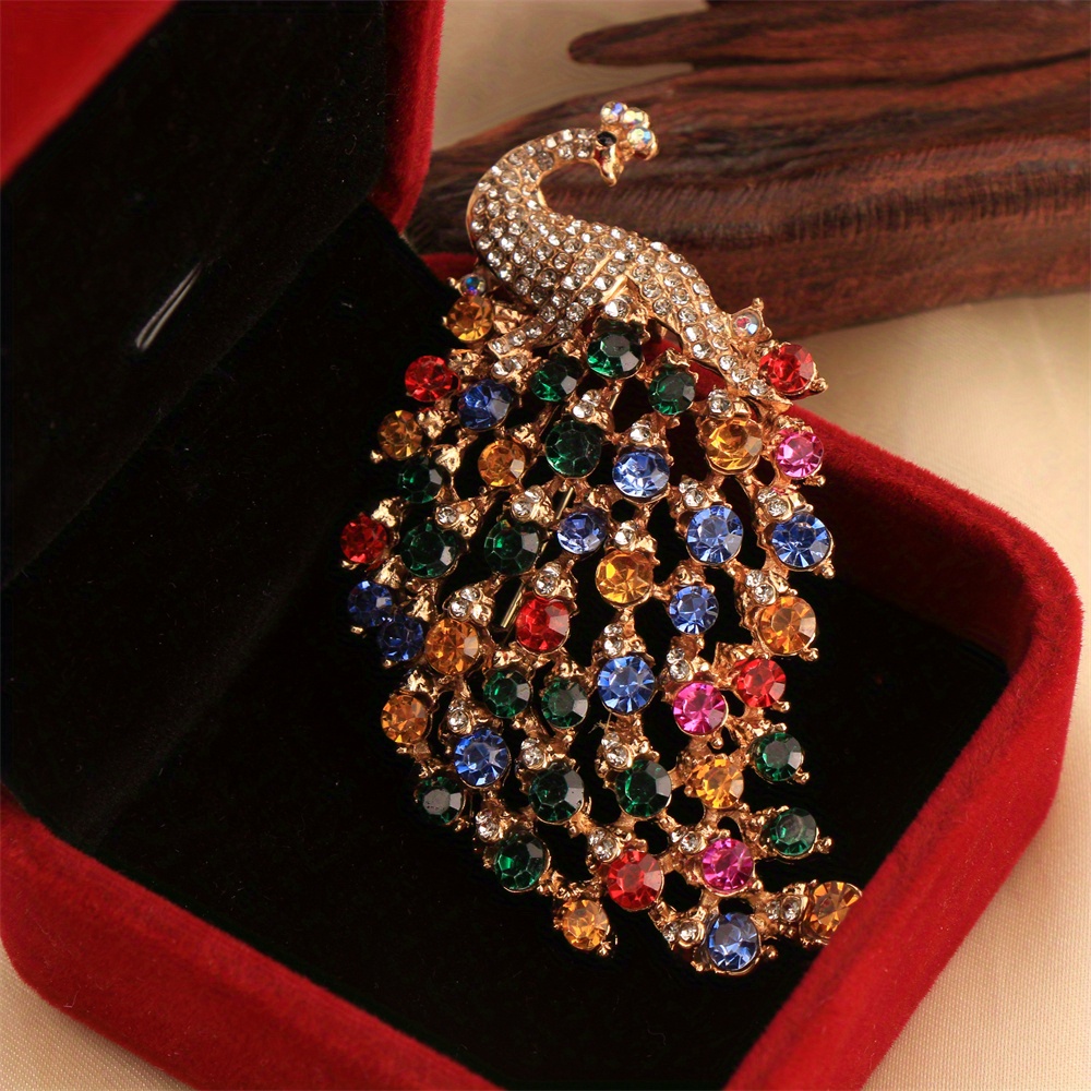 Image of A Stunning And Vibrant Brooch Pin Design Featuring A Peacock And Phoenix, Embodying Baroque Opulence For Men And Women