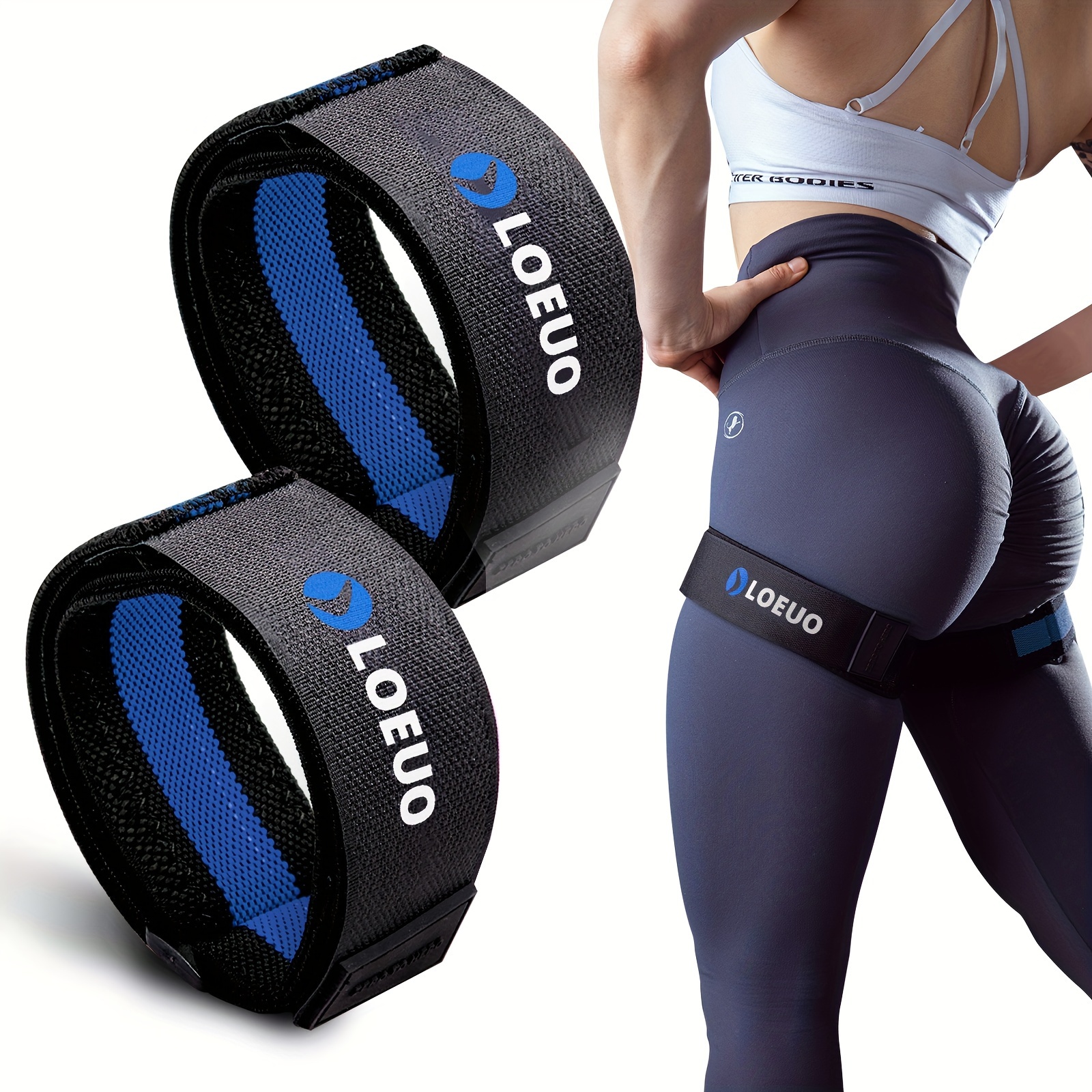 2pcs non slip thigh training bands adjustable   bfr compression straps dual use for   and legs firm and non slip great for upper body workout squats and strength training boost exercise effect  