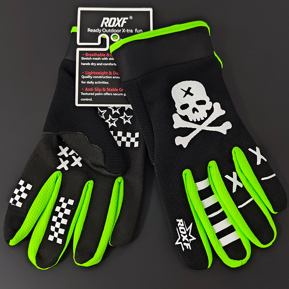 ROXF Skull Bone Pattern Outdoor Non-Slip Touchscreen Gloves