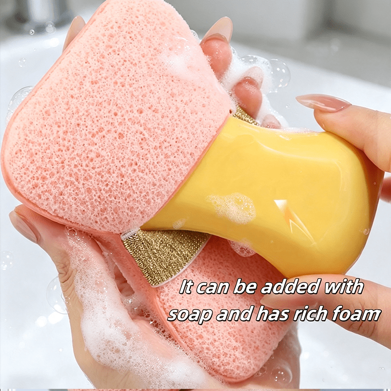 6pcs Household Bath Sponge Cleaning Tool Set with Exfoliating Sponges