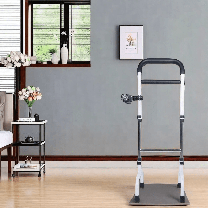 1pc Adjustable Mobile Bed Rail Assist Handle with Flashlight - Non-Slip Grip, Lightweight & Stable Support Frame, 31.5x42.01x12.5 cm Durable Floor-Standing Design for Seniors & Adults - Safe Bed Entry/Exit Aid, Senior Safety Equipment, Sleek Metal Finish, Floor Standing Aid, Compact Helper, Sturdy Frame, Disability Aid