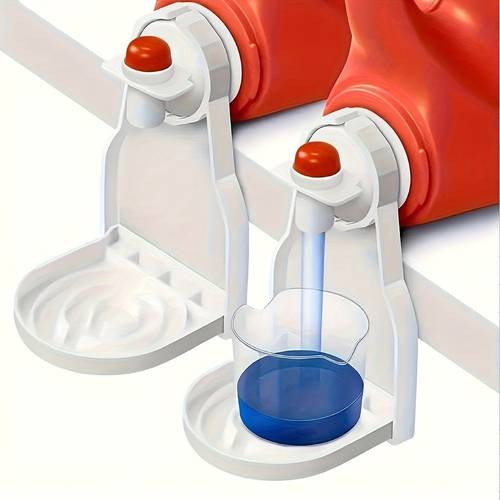 2 hanging laundry detergent and softener dispenser holders with drip catcher portable faucet bathtub washing installation washable anti drip plastic cup capsules tablets powder storage box no tools required installation