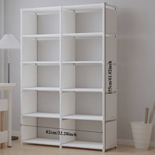 double row bookshelf white style large capacity multi item placement practical and aesthetic office furniture easy assembly