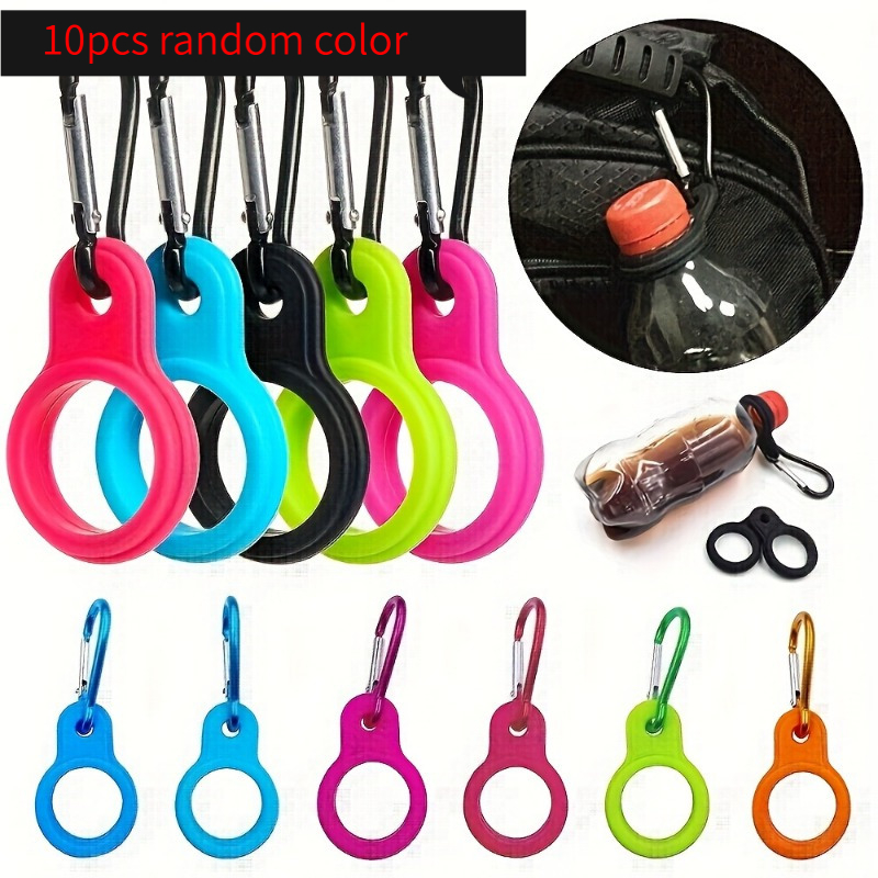 TEMU 10pcs Random Colors Water Bottle Hooks With - Durable Drink Holders For Hiking, Climbing, And Running - Sturdy Plastic Construction |