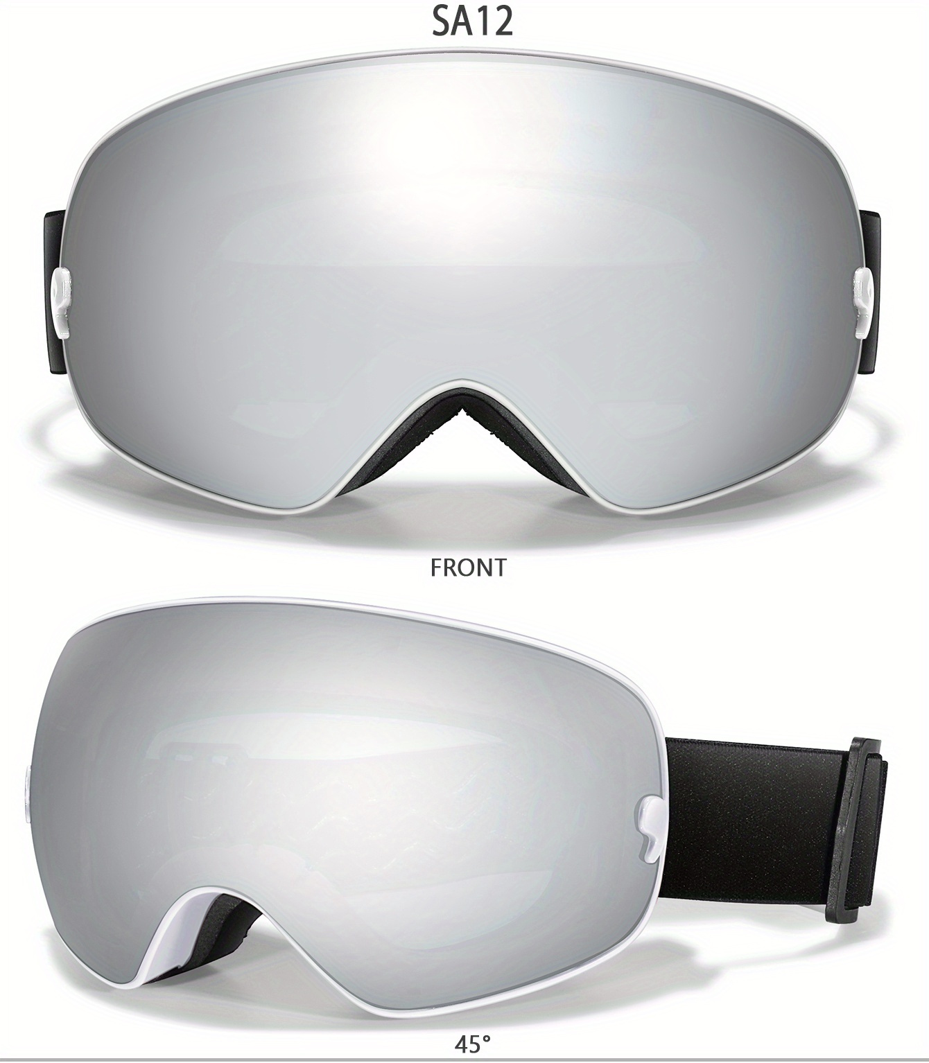 Winter Sports Outdoor Snowboarding Skiing Snow Skiing Goggles TPU Frame Men'S Women'S Teenagers Available, Free Night Vision Lens/Myopia Frame/Goggle One Each