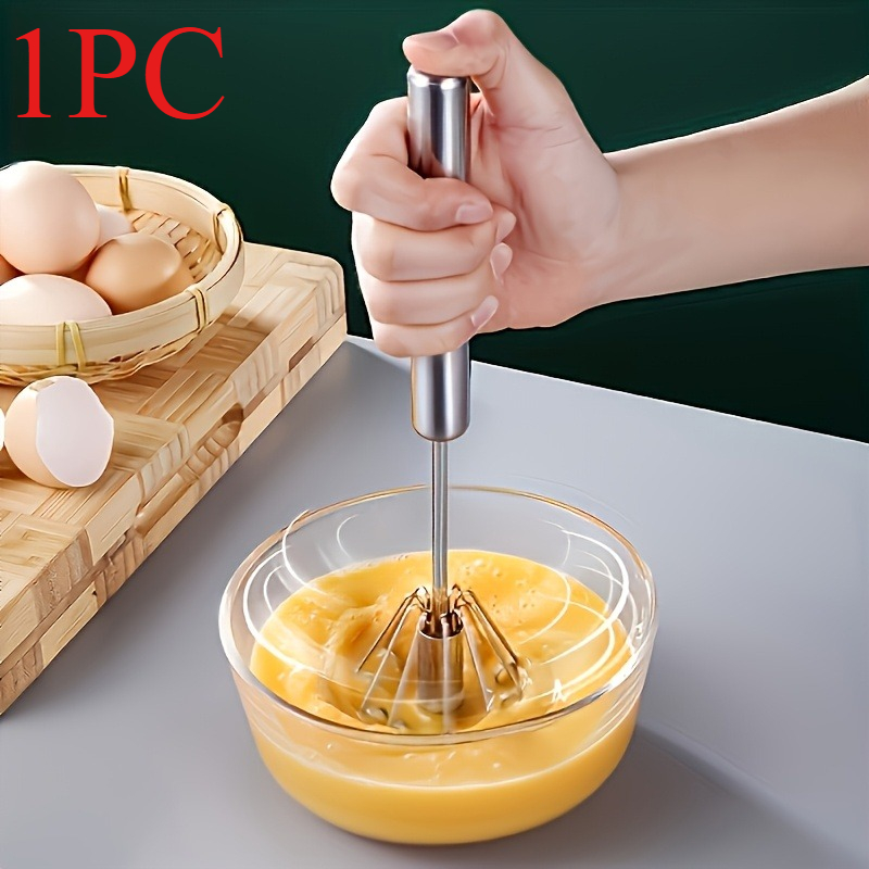 TEMU 1pc Stainless Steel Multifunctional Egg Beater And Milk Frother - Home Baking Tool, Handheld Whisk For Eggs And Cream - For Mixing, Kitchen