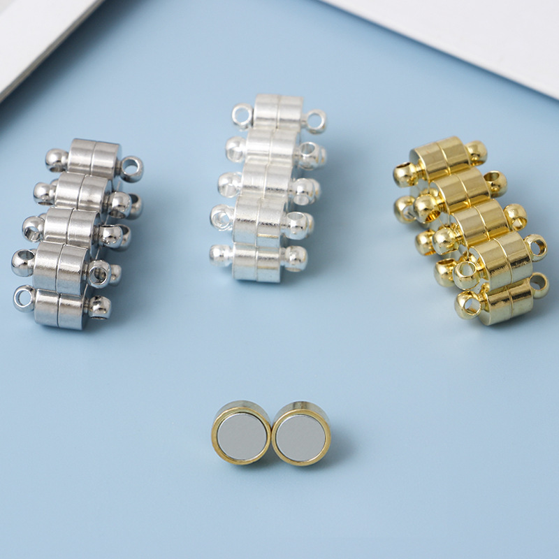 

10pcs Cylindrical Magnetic Clasp End Connection Magnetic Suction Clasp For Chain Extender Connector For Small Necklace Bracelet