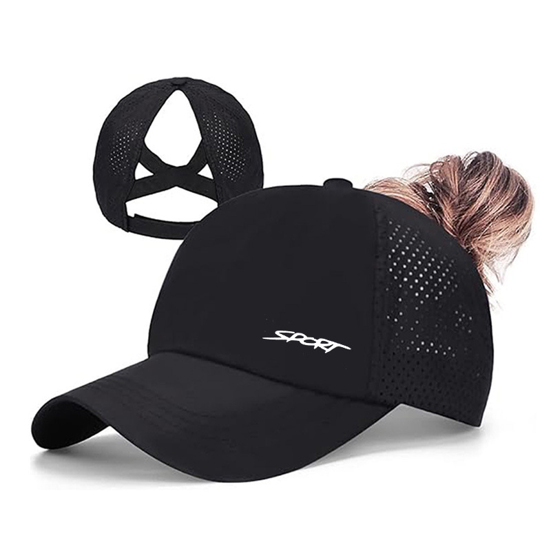 Image of 1pc Adjustable Women's Baseball Cap With Ponytail Hole, Spring Summer Mesh Sunshade Running Hat, Outdoor Face Covering