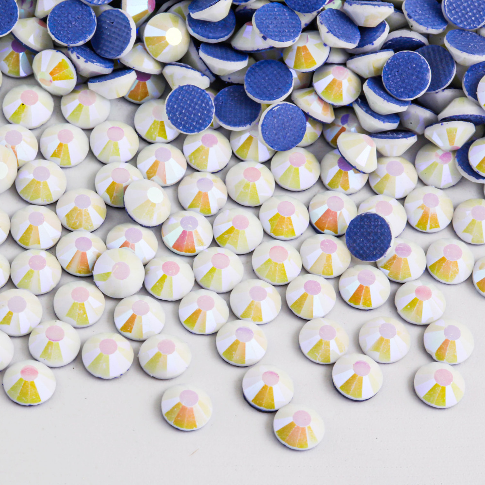 TEMU Strass en cristal thermocollant blanc perle, perles de perçage en cristal thermofusible de haute qualité , facile à appliquer, sécurisé et