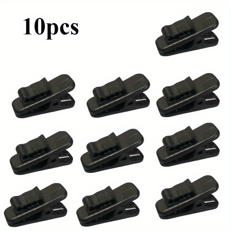 TEMU 10pcs Headphone Cable Fixing Clip Noodle Line Clip Adjustable Length Earplug Collar Binding Wire Headphone Accessories Black And White