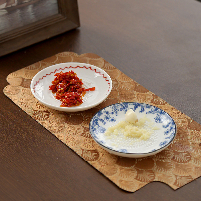 TEMU 1pc Ceramic Garlic Grinding Plate, Manual Ginger Garlic Mincer, Multifunctional Grinding Plate For Ginger And Garlic, Can Grind Fresh Ginger,