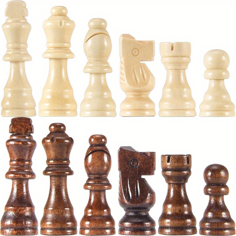 Juego de Piezas de ajedrez de Madera, 32 Piezas, Torneo estándar, Piezas de ajedrez de Madera Staunton para Tablero de ajedrez