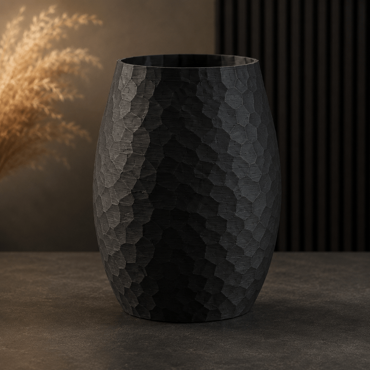 TEMU 1pc 3d Printed Textured Geometric Flower Vase, Modern Minimalist Decorative Vase For Living Room, Bedroom, Entryway, Shelf And Tabletop Home