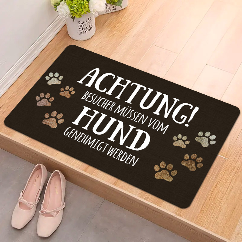 TEMU 1pc Of Fun Slogan Welcome Dog Paw Print Doormat - Suitable For Indoor And Outdoor Use, Kitchen, Home, Office, Laundry Room, Bathroom, Decor,