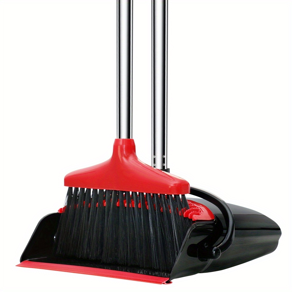 TEMU Broom Dustpan Household Broom Dustpan Soft Bristle Broom With Comb Tooth Dustpan Two-piece Set