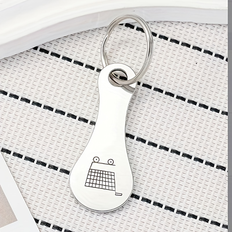 TEMU Llavero de Acero Inoxidable con Diseño de Carrito de Compras, Estilo Minimalista de Moda Clásica, Ideal para Uso Diario para Hombres Como para