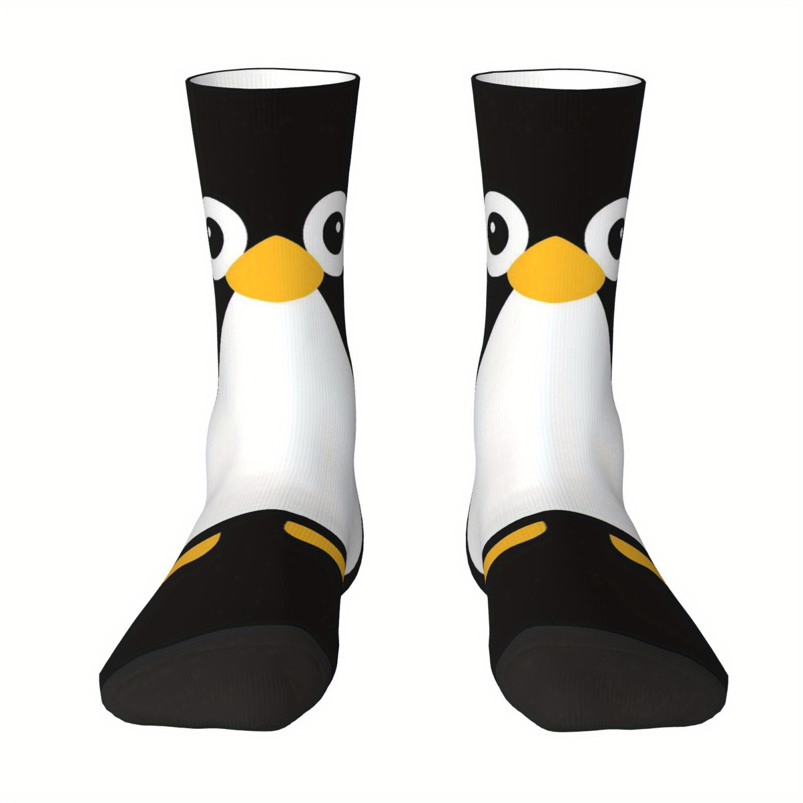 TEMU 1 Pair Men/women Novelty Print Socks - Unique Penguin Design, Cute Breathable, - Fashion Casual Sporty, Machine Washable, Perfect Gift For