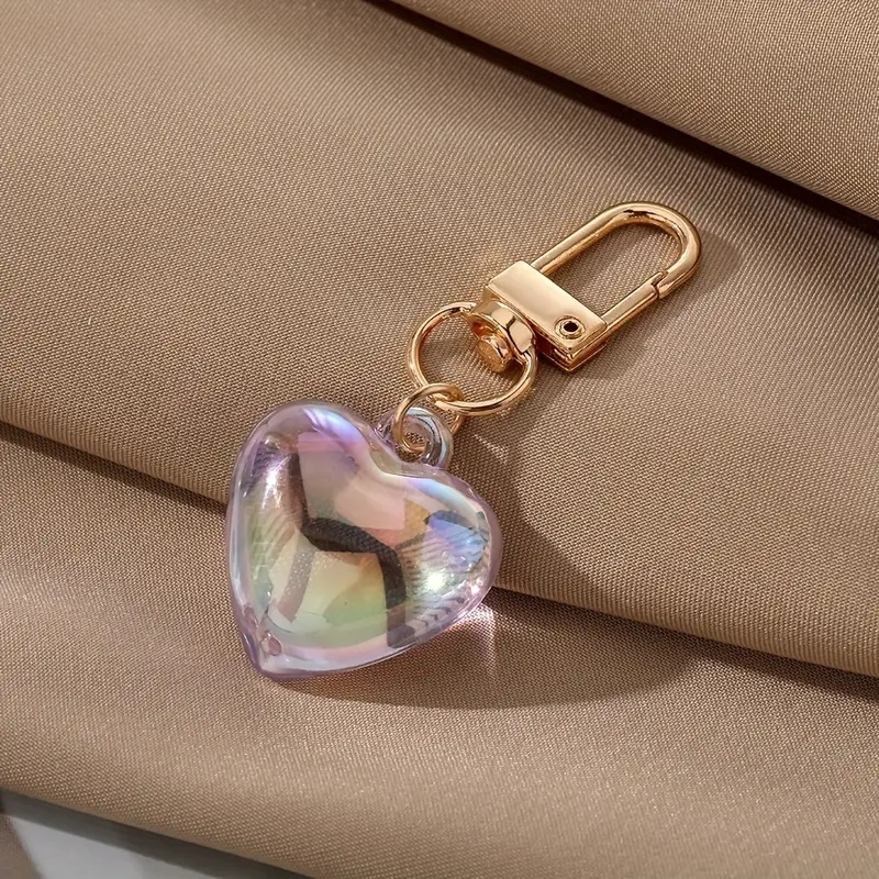 TEMU 1pc Chic Alloy Bow & Heart Keychain- Fashion Phone, Car, And Backpack Accessory