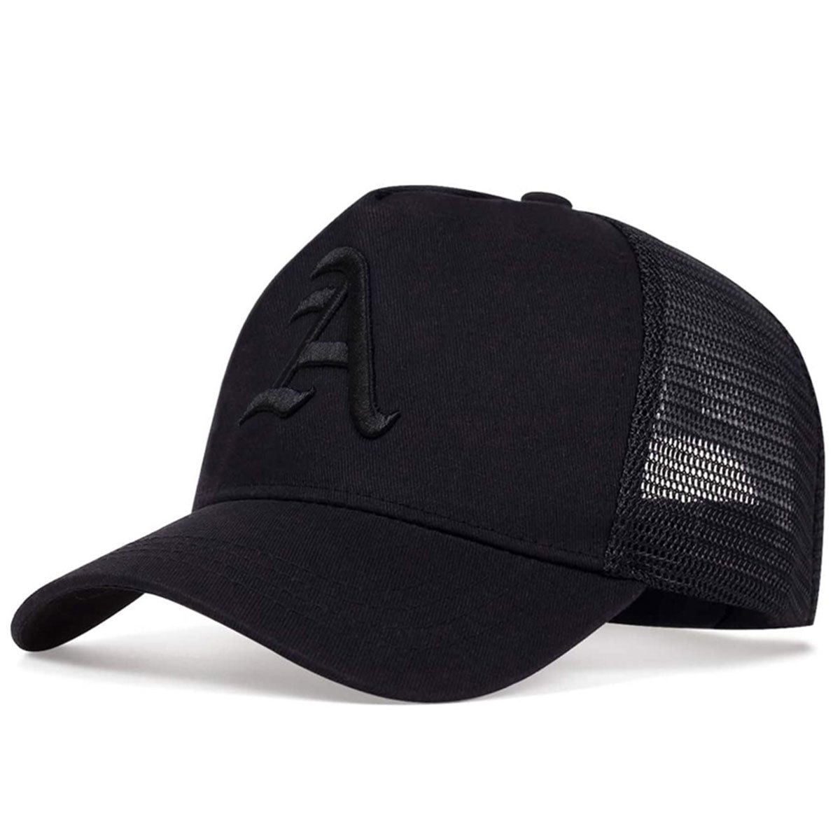 Image of 1 Men's Gothic A-letter Trucker Cap Baseball Cap, Summer Fashion Mesh Hat, Outdoor Adjustable Casual Hat For Spring/autumn , Travel, Beach Vacations