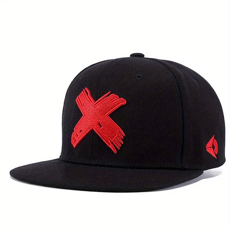 TEMU 1pc Men X Embroidered Baseball Outdoor Adjustable Hip-hop Hat Fashion Casual Suitable For Spring And Autumn Travel Beach Party