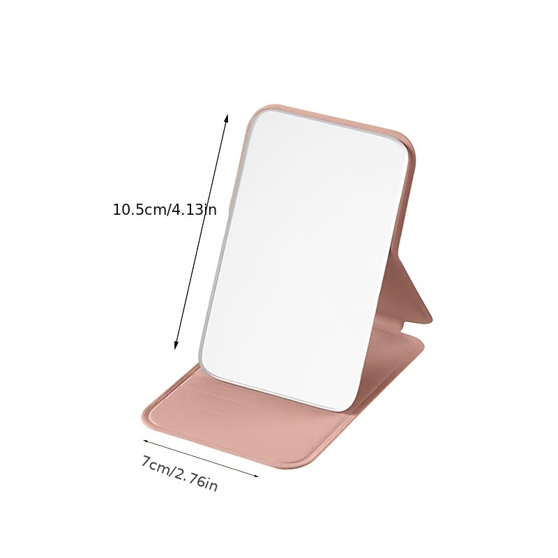 10-pack Elegant Folding Mirror With Pu Stand | Portable Hand-washable Glass Makeup Mirror, Compact Travel-, Suitable For Dormitories And Dressing Tables