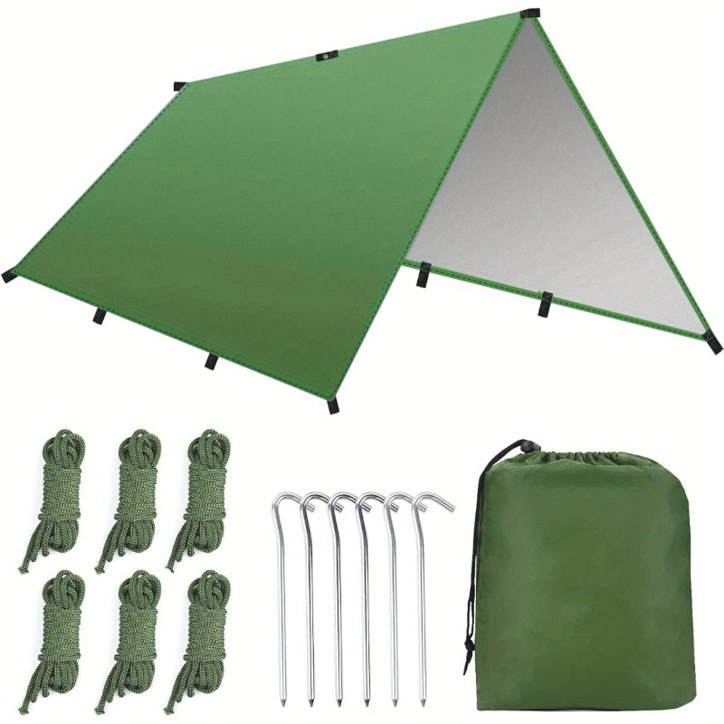 Portable X Camping Gazebo Sunshade, Multi-functional Hammock Cover & Tent Canvas, Lightweight Groundsheet Mat For Beach, Travel & Outdoor Picnics
