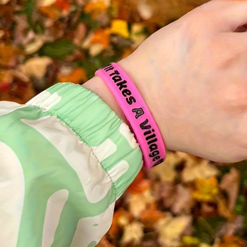 Personalized Women's Silicone Bracelets with Colorful 3D Text for Birthday