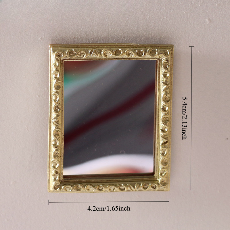 Miniature Classical Mirror Carved For Dollhouse Miniature Life Scene Model Shooting Props