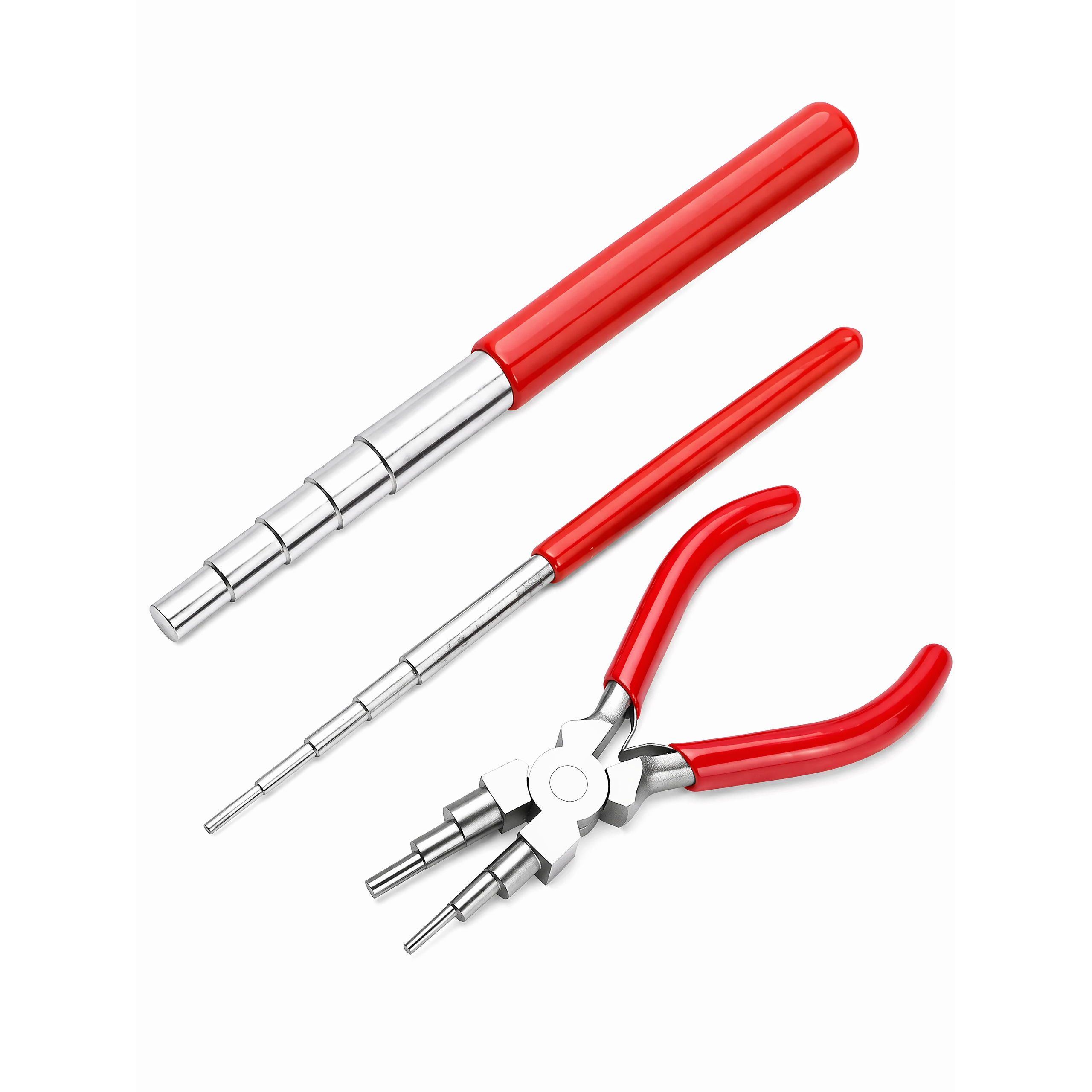 TEMU 3pcs Professional Jewelry Making Pliers Kit, Solid Carbon Steel Round Nose And Needle Nose Bail Pliers, Wire Bending& Coiling Hand Tools For Diy