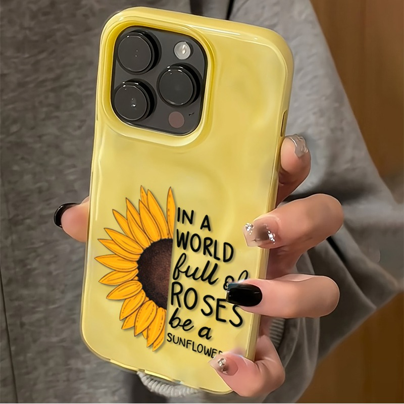 Etui za telefon - Etui za telefon z motivom sončnic in angleškega vzorca, primeren za Iphone 17 16 15 14 13 12 11 Pro Max 17 Air Plus