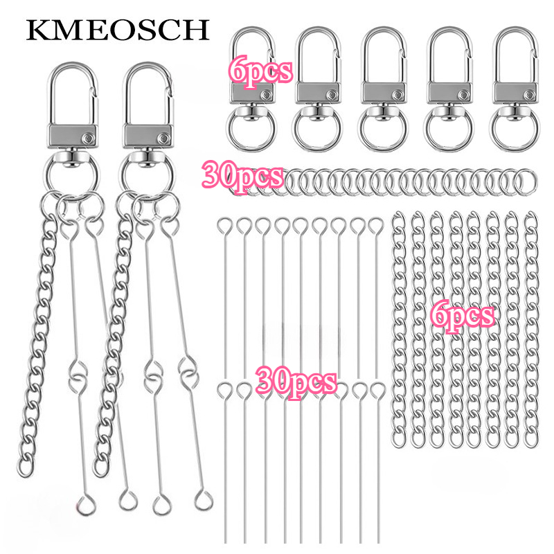 TEMU Kit de Porte-clés à Perler DIY avec 3 , 6 Ensembles (6 Porte-clés + 30 Anneaux + 30 Cernes à Œillet + 6 Chaînes), Porte-clés à Perler Élégant et