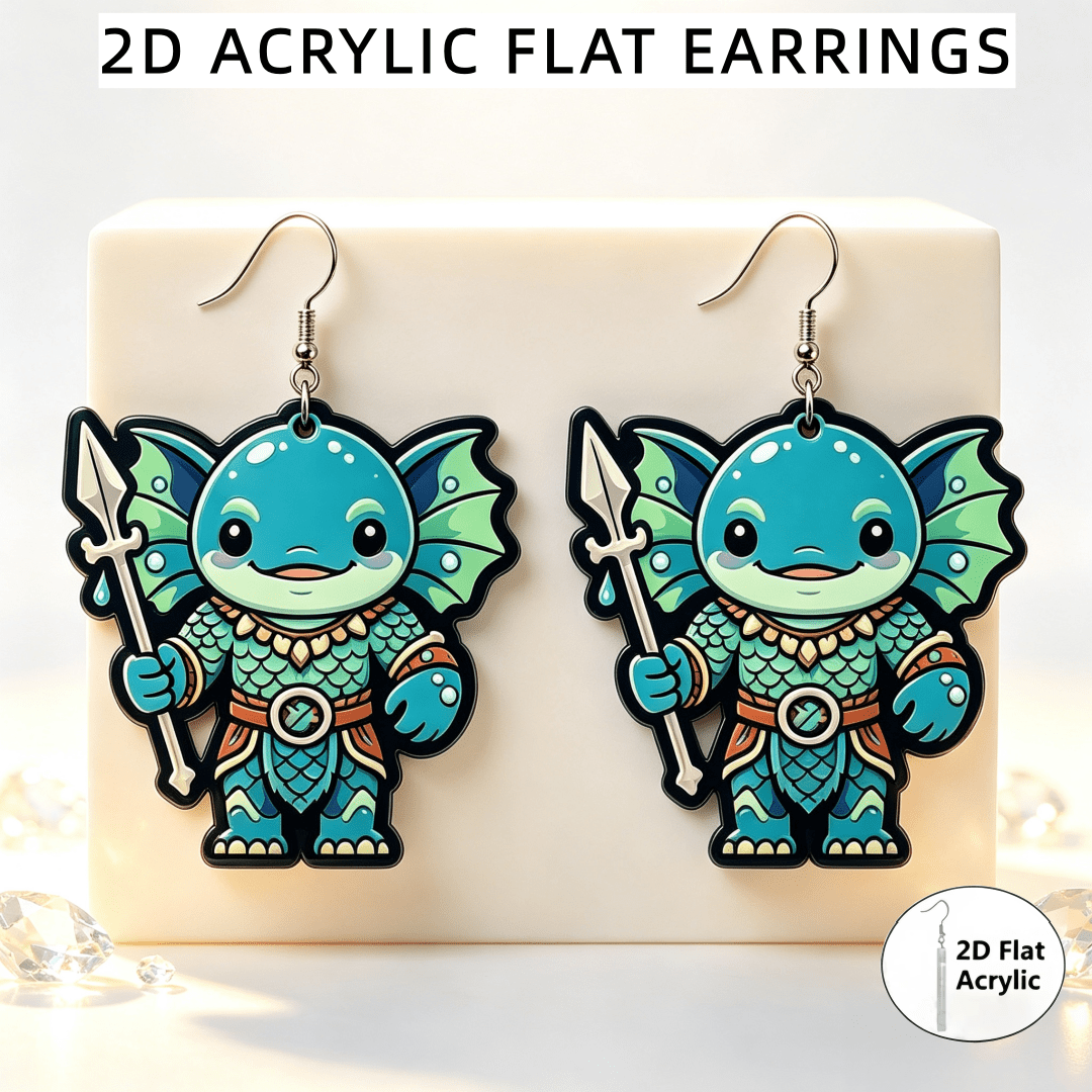 Women's Cute Water Warrior Monster Acrylic Dangle Earrings