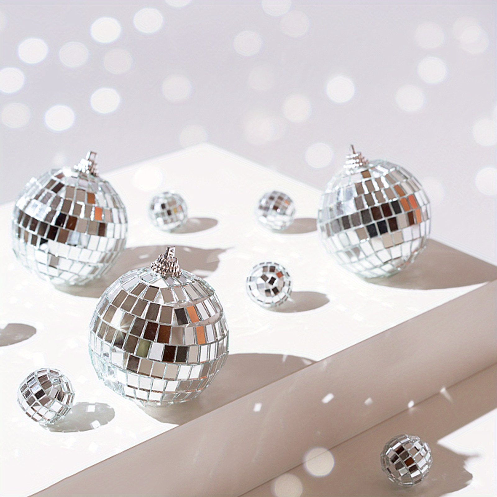 Image of 6000pcs Self-adhesive Mirrors Mosaic Tiles, 5x5mm Glass Mirror Mosaic Tiles Fashionable Mosaic Tiles Stickers For Diy Indoor Decoration Disco Ball Craft(silvery)