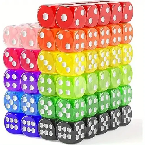 110pcs dice set colored game bulk dices colorful dices 6 sided dice for classroom teaching board game playing rolling small six sided 11 color red yellow blue green and more