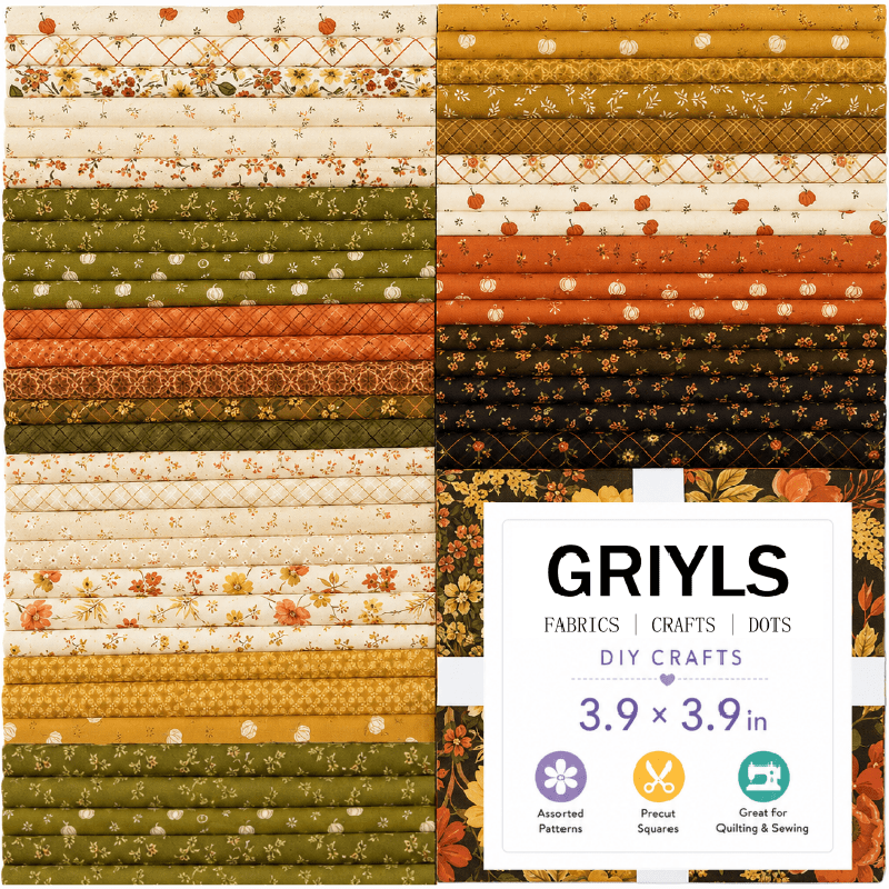 TEMU 100pcs 10x10cm (3.9x3.9in) Vintage Warm Autumn Pumpkin Floral , Gentle Autumn Vintage Style, A Versatile Autumn-themed Base Backing Fabric Set.