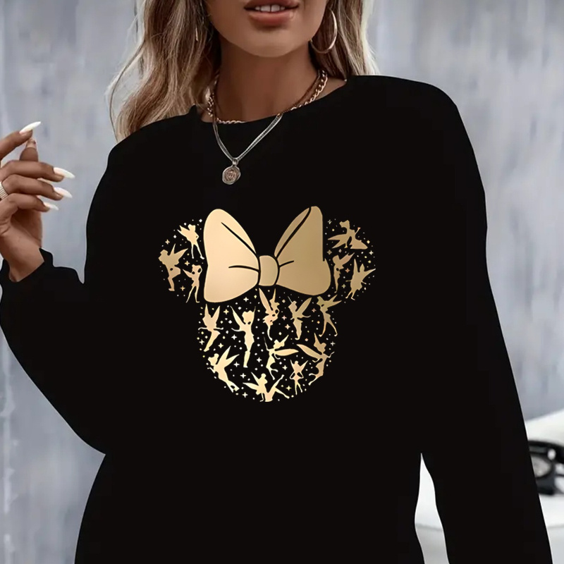 

Sweatshirt Confortable et Mignon à Imprimé Papillon pour Femme - Pull Décontracté à Manches Longues pour Automne/Hiver, Mélange de Polyester , Lavable en Machine, Sweatshirts Mignons