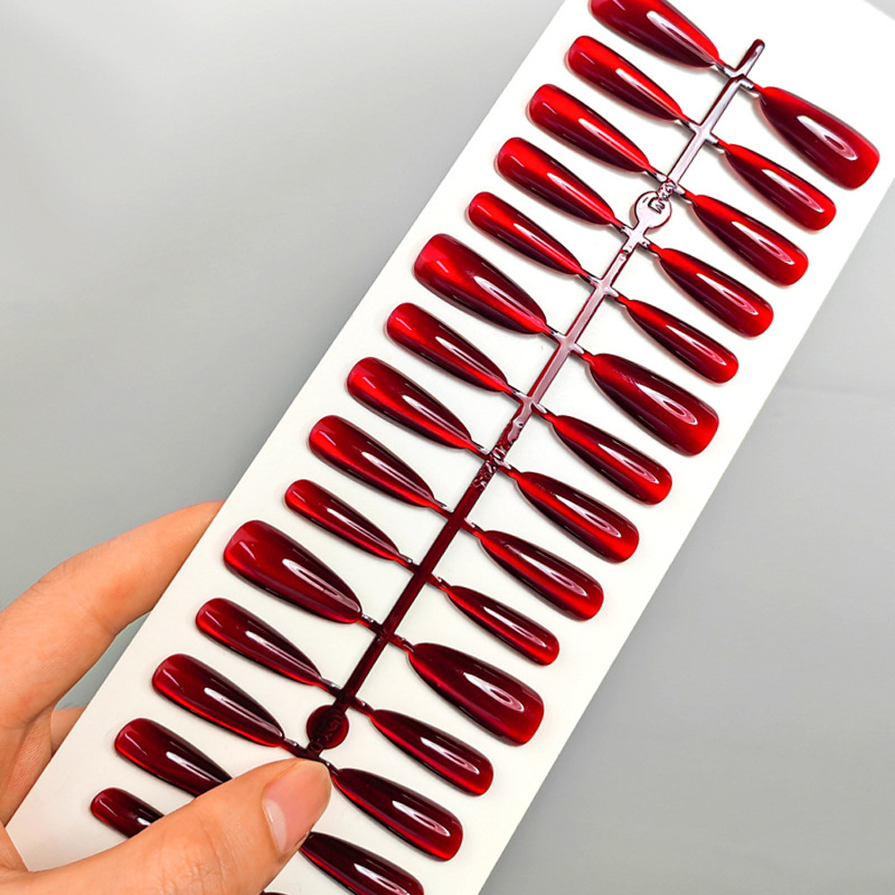 TEMU 30pcs Halloween Themed Nail Stickers, Long Pointed Nails, Design, Coated, Glossy Acrylic Material, Glitter Nail Stickers, Suitable Women & Party
