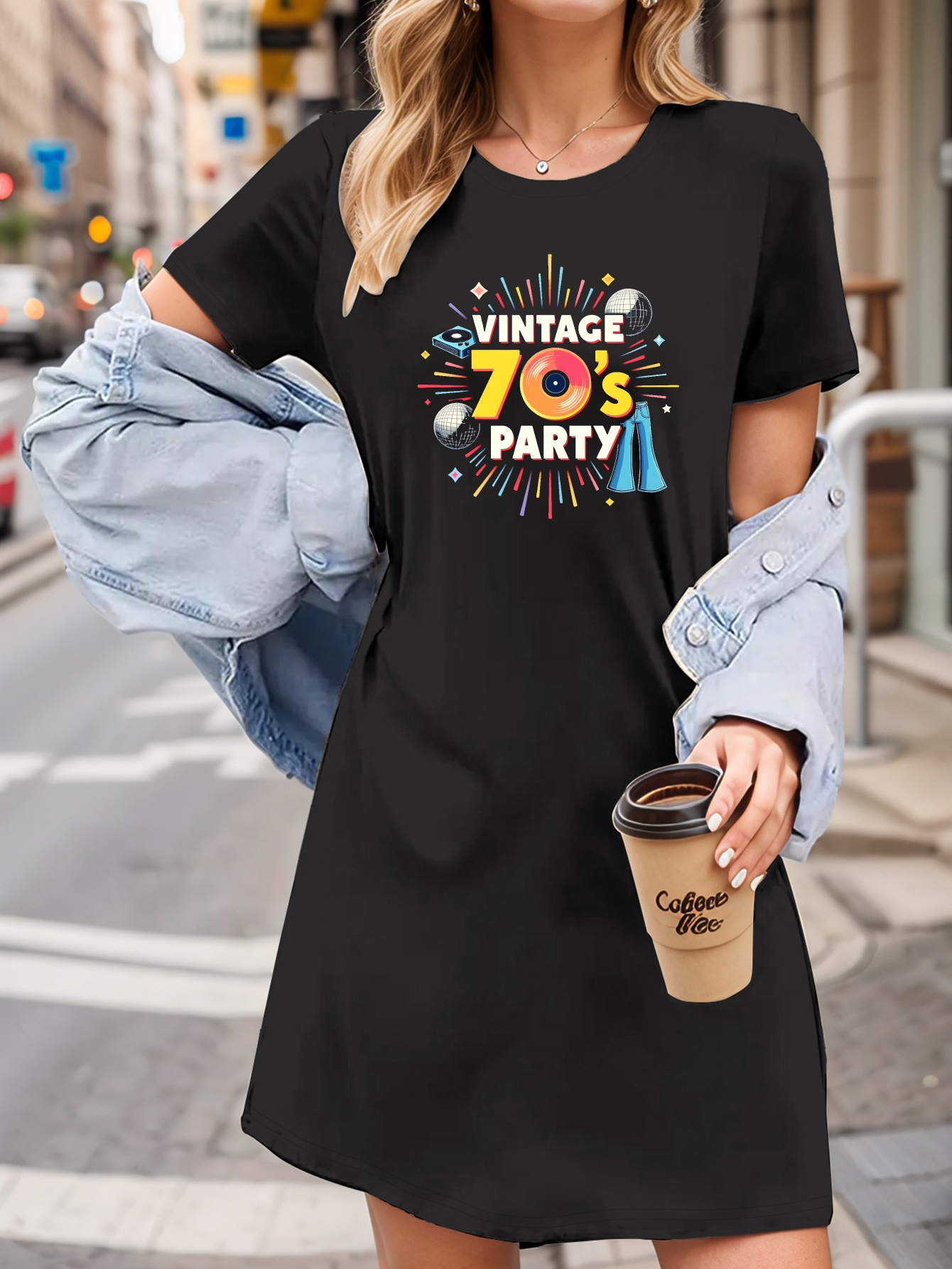 womens t shirt dress a retro 70s - Temu United Kingdom