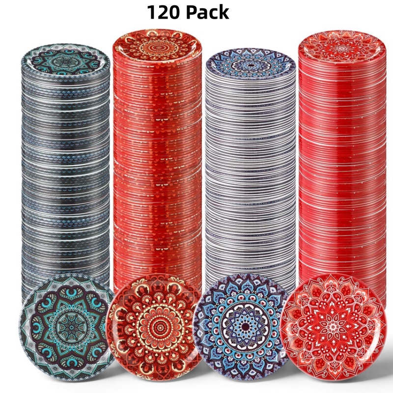 TEMU 120 Pack Regular Mouth Canning Lids, 4 Style 2.75'' Decorative Mason Jar Lids Canning Lids Rust-resistant Tinplate Lid For Food Jam Fruits