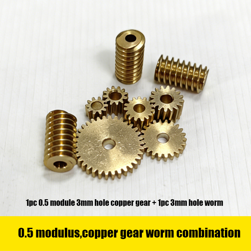 Engrenage à Vis Sans Fin (Worm Gear) - Module 0.5 - Rapport 20:1 - Alésages 3mm & 2mm