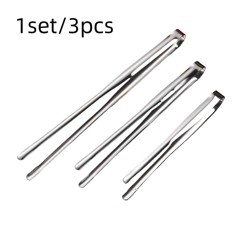Image of Set Of 1 With 3pcs Of Barbecue Tongs, Ideal For Grilling, Cooking Utensils For Outdoor Camping And Baking
