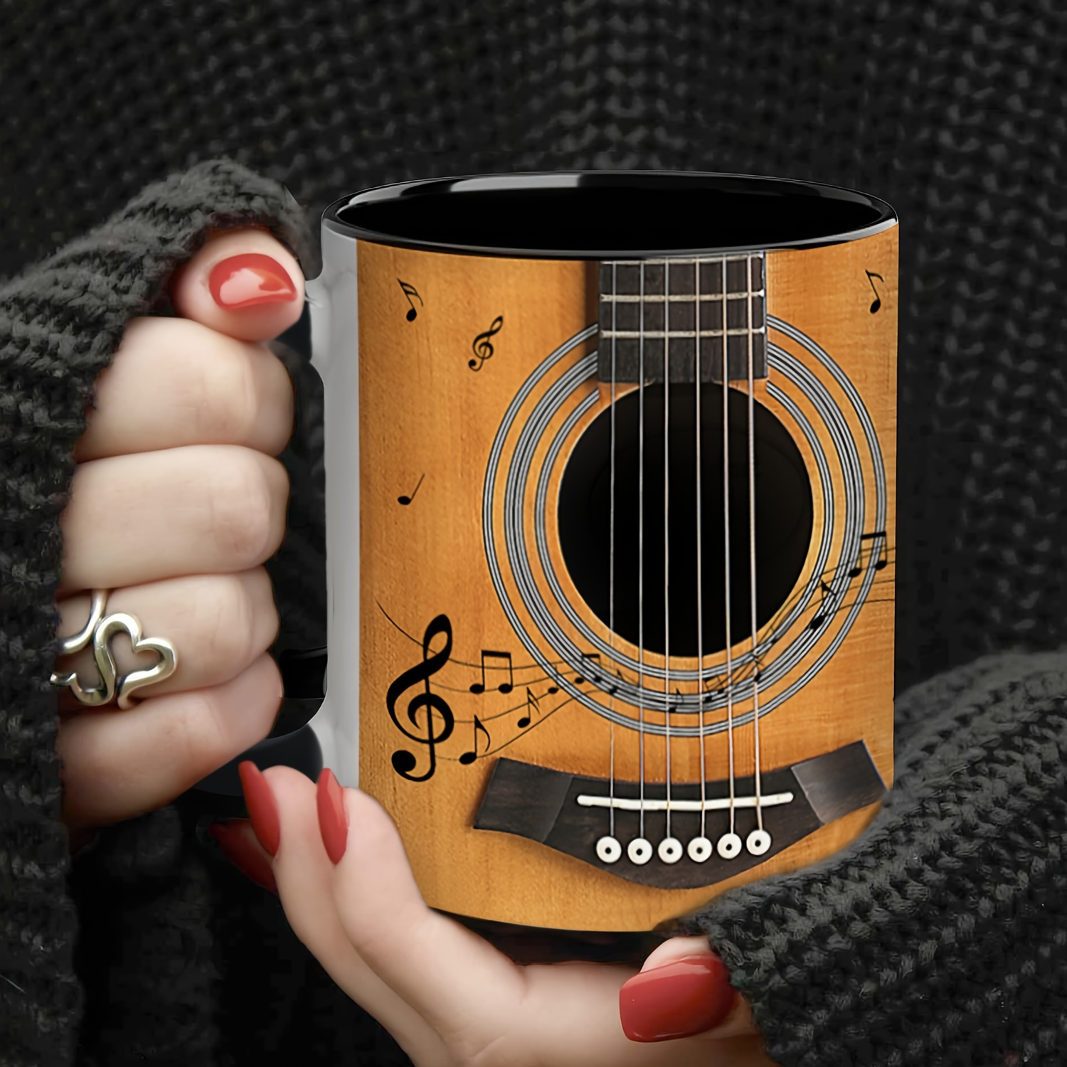 TEMU 1pc Guitar- Mug - Durabledrinkware For Hot & Beverages - Perfectfor , For Any