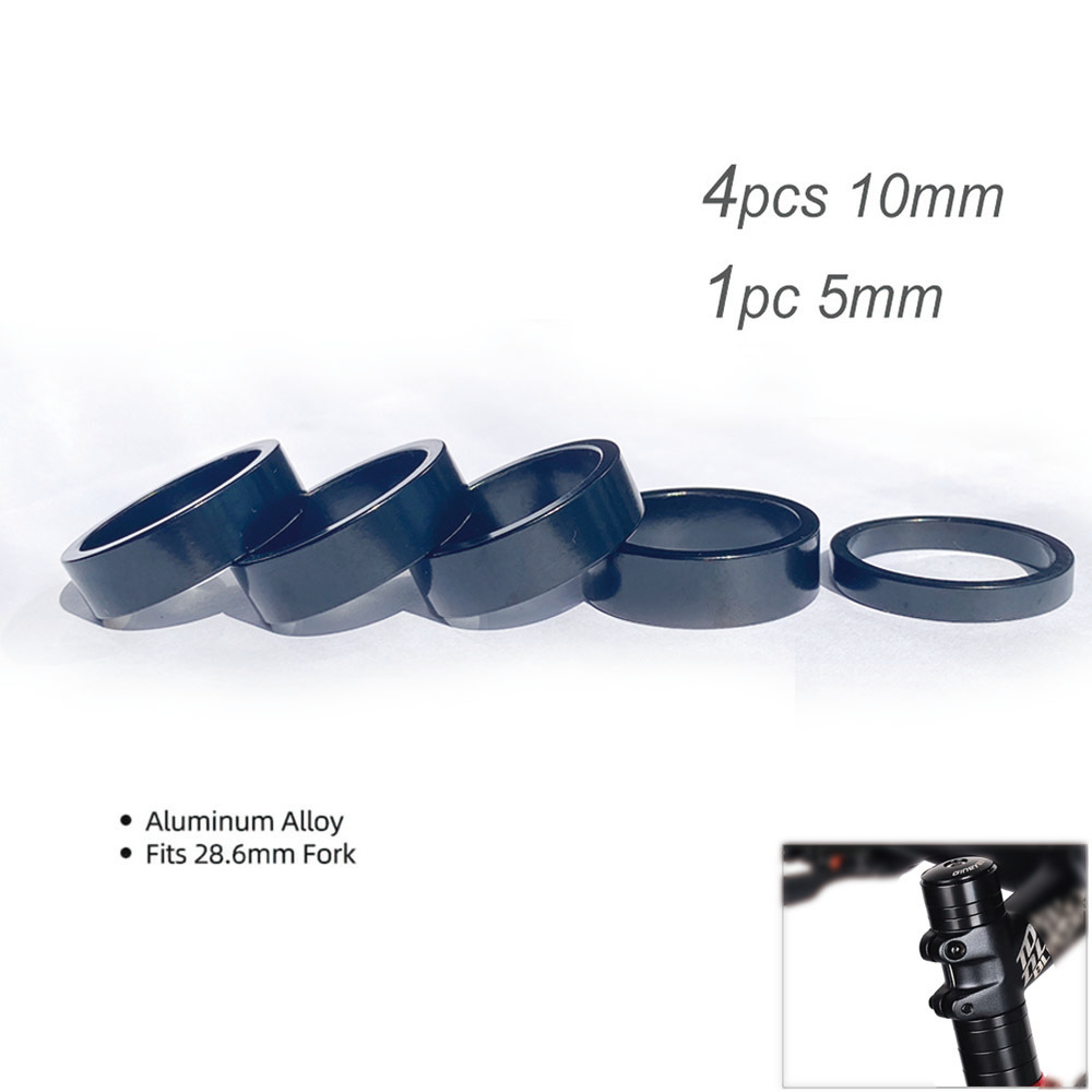 E-shop 5 Stück Aluminiumlegierung Abstandshalter für Fahrrad Headsets, geeignet für Mountainbike Vordämpfer, Fahrradlenker Abstandshalter und