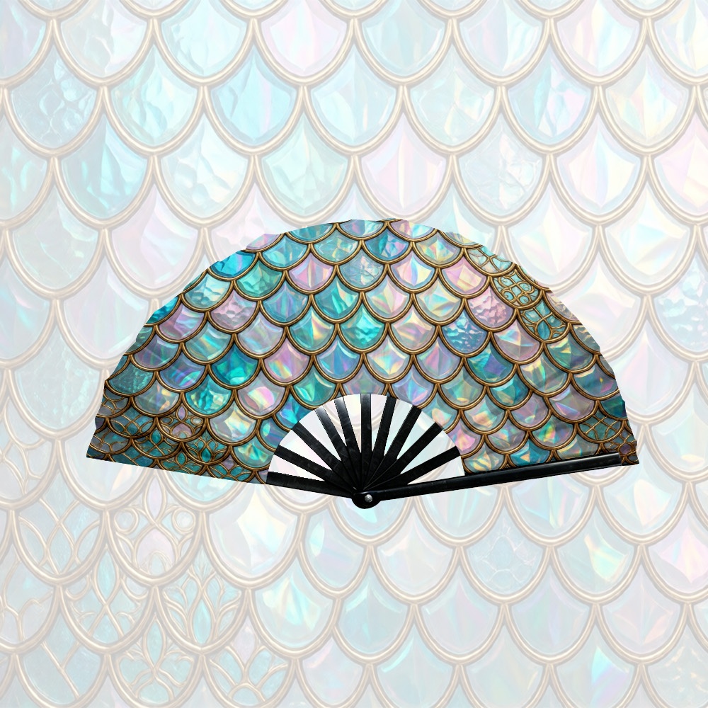 TEMU pieghevole elegante da 1 pezzo con motivo a scaglie iridescenti, per decorazione di feste di nozze, regalo per decorazione , con motivi stampati