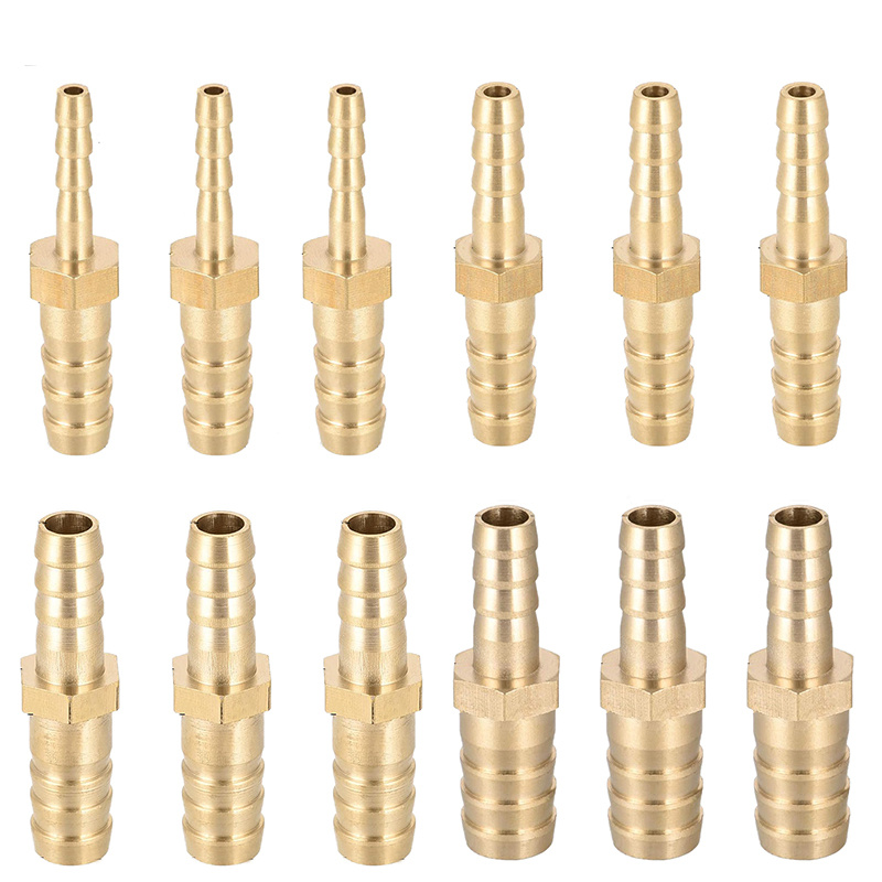 12pcs Brass Reducing Barbed Hose Fittings, Hose , Durable Hose Fittings