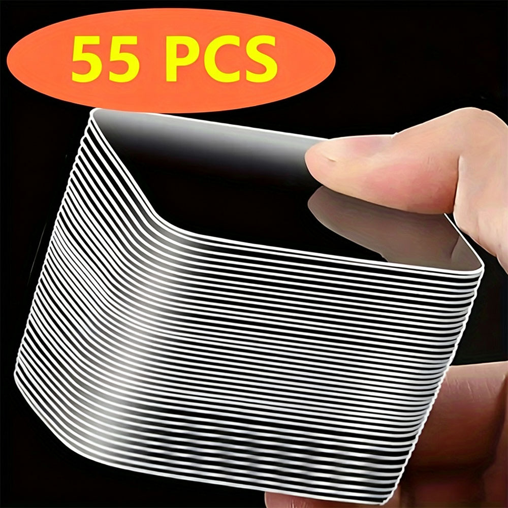 TEMU 55pcs Petreleon Heavy-duty Nano Double-sided Tape Suitable For Wall-mounting, Transparent Adhesive With Hold, Suitable For, Office, Picture