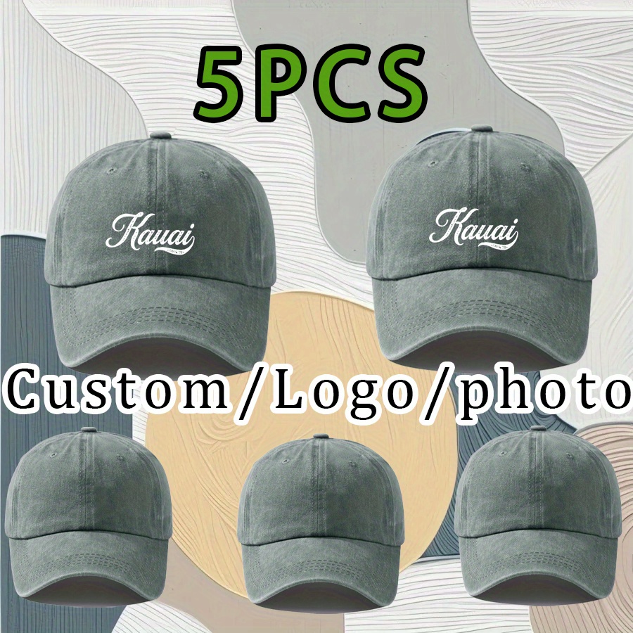 5 Customizable DIY Printed Washable Baseball Caps